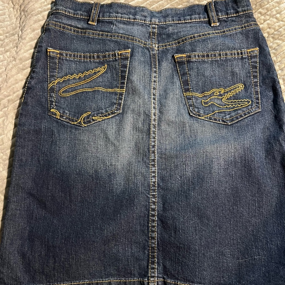 Lacoste Dark Blue Denim Skirt with Yellow Stitching also Florida Gator sporty - Picture 2 of 15